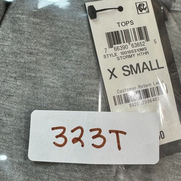 Ideology Activewear Womens Top‎ Size XS Gray Long Sleeve Crew Neck Tie Waistline - Picture 10 of 10